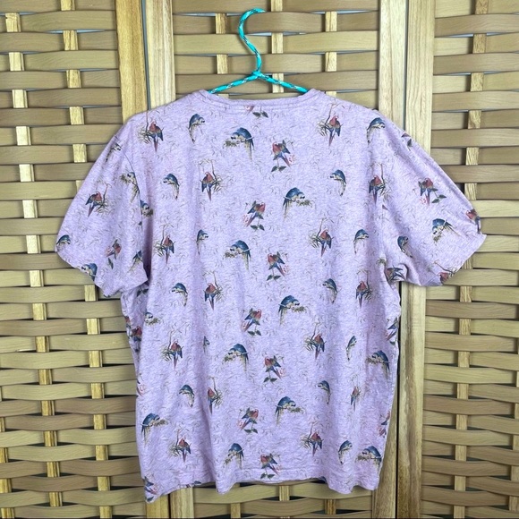 TED BAKER LONDON Parrot Palm Leaf Heathered Lavender Purple Summer T-Shirt - Picture 3 of 8
